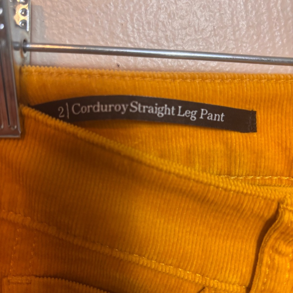 Talbots Women's Straight Leg Corduroy Pants Button Zipper Mustard Yellow Size 2 - Picture 8 of 9